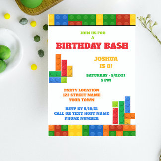 Building Blocks Birthday Invitation