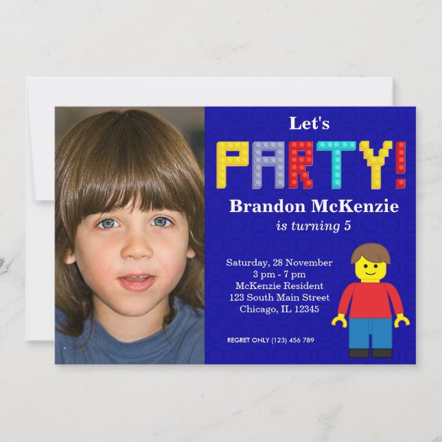 Building Blocks birthday Invitation (Front)