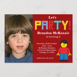 Building Blocks birthday Invitation