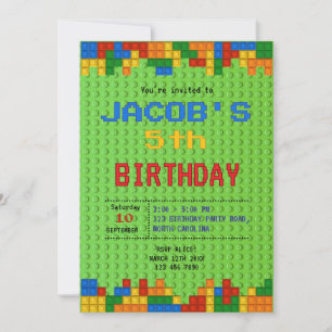 Building Blocks Birthday Invitation
