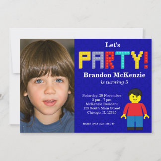 Building Blocks birthday Invitation