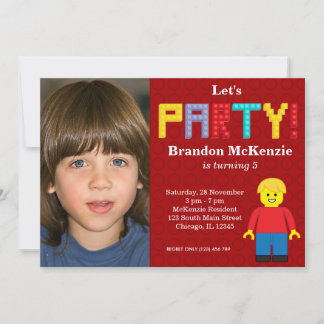 Building Blocks birthday Invitation