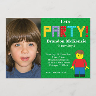 Building Blocks birthday Invitation