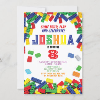 Building Blocks Birthday Invitation. Blocks Invite