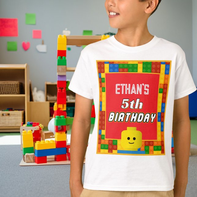 Building Blocks Birthday Kids Fun Colorful T-Shirt (Creator Uploaded)