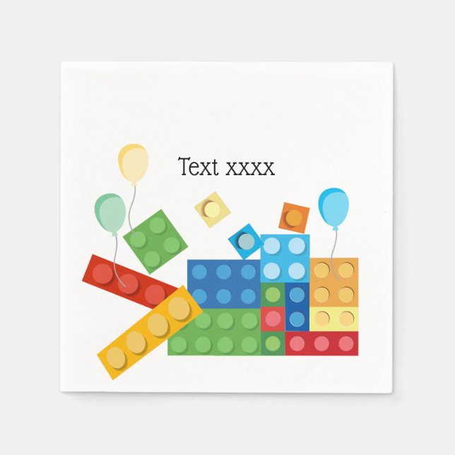 building blocks, block, toy brick napkin (Front)