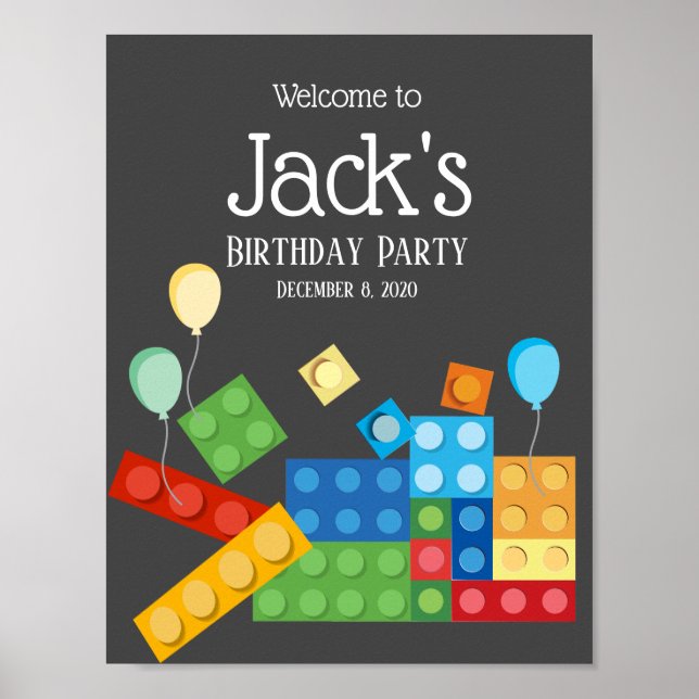 building blocks, block, toy brick welcome sign (Front)