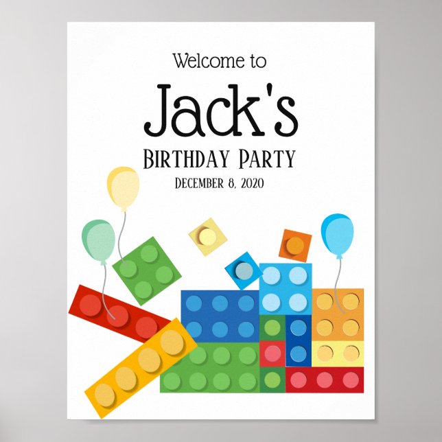 building blocks, block, toy brick welcome sign (Front)