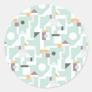 Building Blocks - blue Classic Round Sticker