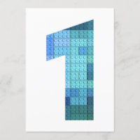 Building Blocks Blue Number One First Birthday