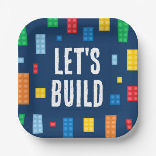 Building Blocks Boy Birthday Paper Plate