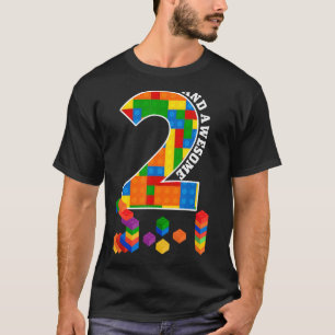 Building Blocks Bricks 2 Years Old Awesome Birthda T-Shirt