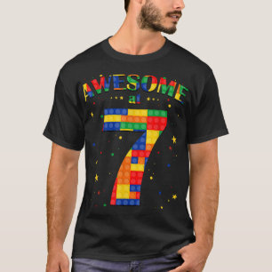 Building Blocks Bricks Awesome at 7 Years Old Birt T-Shirt