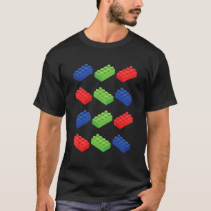 Building Blocks Bricks Master Builder Bricklayer E T-Shirt