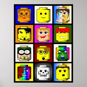 Building Blocks Heads Poster