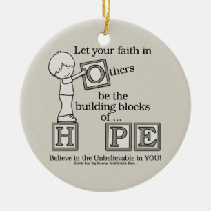 Building Blocks of HOPE Ceramic Tree Decoration
