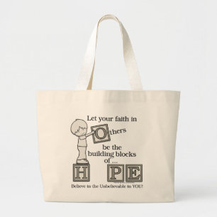 Building Blocks of HOPE Large Tote Bag