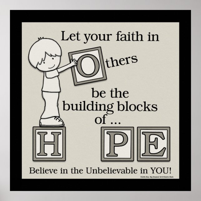 Building Blocks of HOPE (with border) Poster (Front)