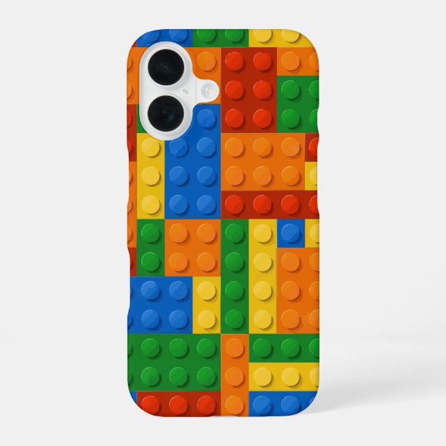 Building Blocks Pattern skin Toy Play Bricks iPhone 16 Case (Back)