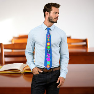 Building Blocks Personalized Colors Teacher Tie