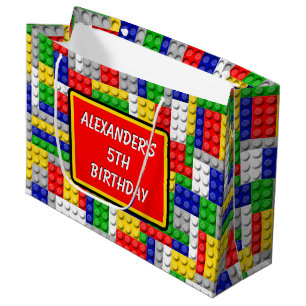 Building Blocks Primary Colour Boy's Birthday/Part Large Gift Bag