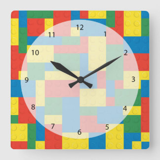 Building blocks square wall clock