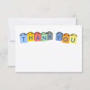 Building Blocks Thank You Message Blank Card