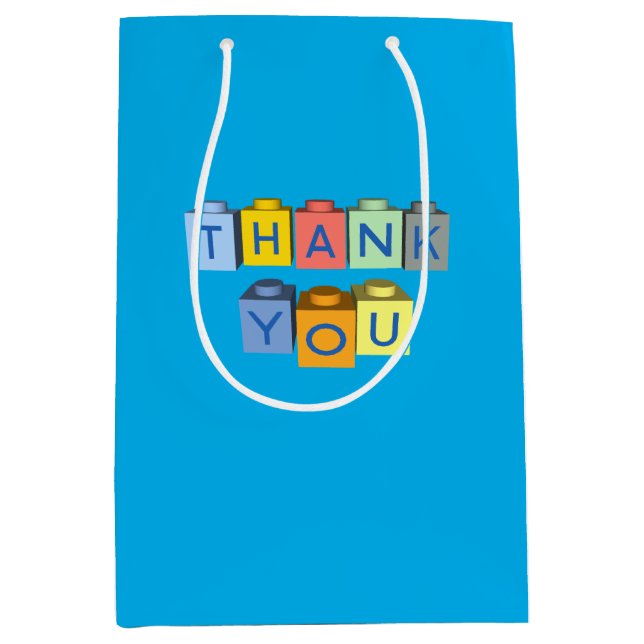 Building Blocks Thank You Message Medium Gift Bag (Front)