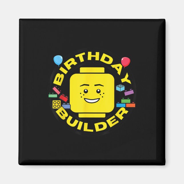 Building Bricks Birthday Builder Blocks Figure  Magnet (Front)