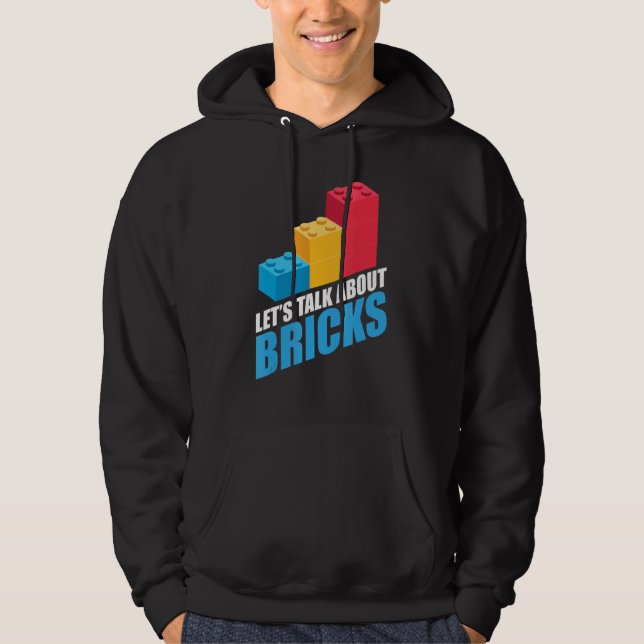 Building Bricks Blocks Fan Master Builder Bricklay Hoodie (Front)