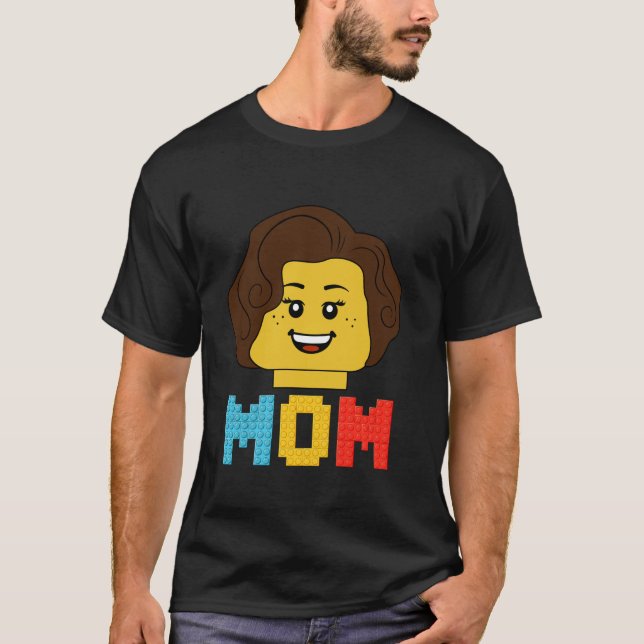 Building Bricks Blocks Mum Master Builder Matching T-Shirt (Front)