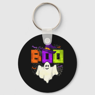 Building Bricks Boo Halloween Ghost Witch Group Bo Key Ring