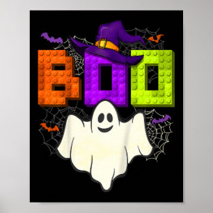 Building Bricks Boo Halloween Ghost Witch Group Bo Poster
