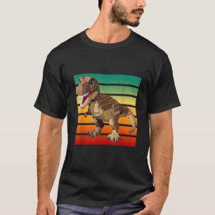 Building Bricks Dinosaur T Rex Family Matching  T-Shirt