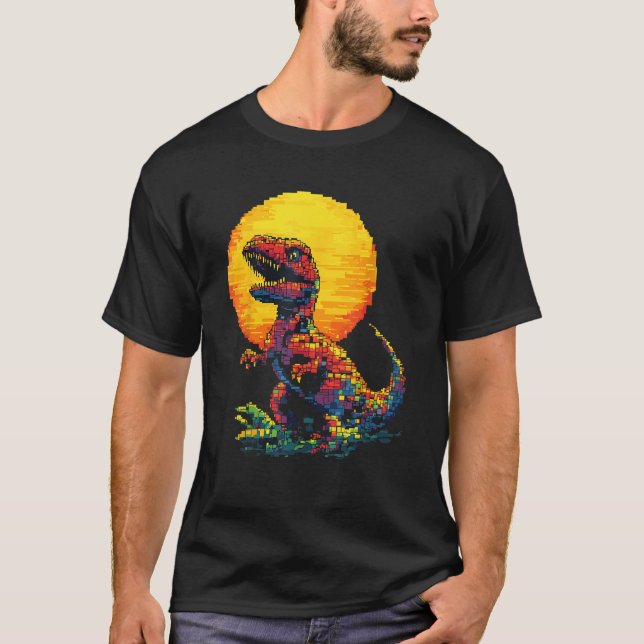 Building Bricks Dinosaur T Rex Family Matching  T-Shirt (Front)