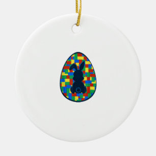 Building Bricks Easter Egg Bunny Boys Girl Family  Ceramic Tree Decoration