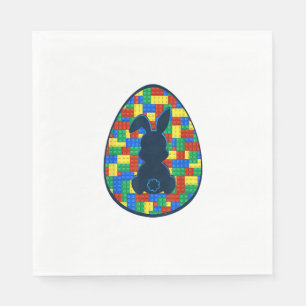 Building Bricks Easter Egg Bunny Boys Girl Family  Napkin