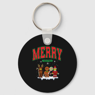 Building Bricks Merry Christmas Figures Family Mat Key Ring