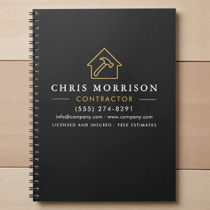 Building Construction Black Gold Notebook