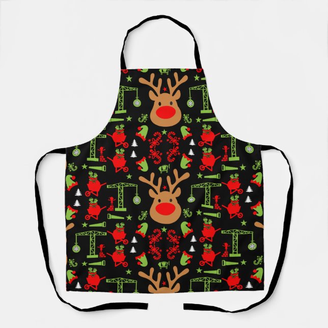Building Construction Christmas Apron (Front)