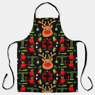 Building Construction Christmas Apron