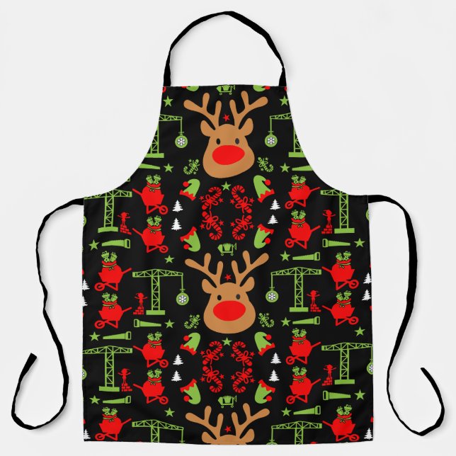 Building Construction Christmas Apron (Front)