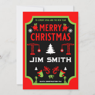 Building Construction Christmas Holiday Card