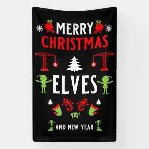 Building Construction Christmas Ugly Banner