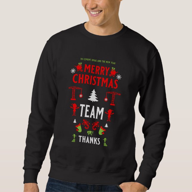 Building Construction Christmas Ugly Sweatshirt (Front)