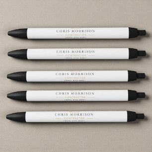 Building Construction White Gold Black Ink Pen