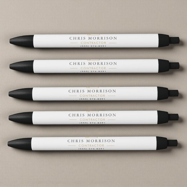 Building Construction White Gold Black Ink Pen (Creator Uploaded)