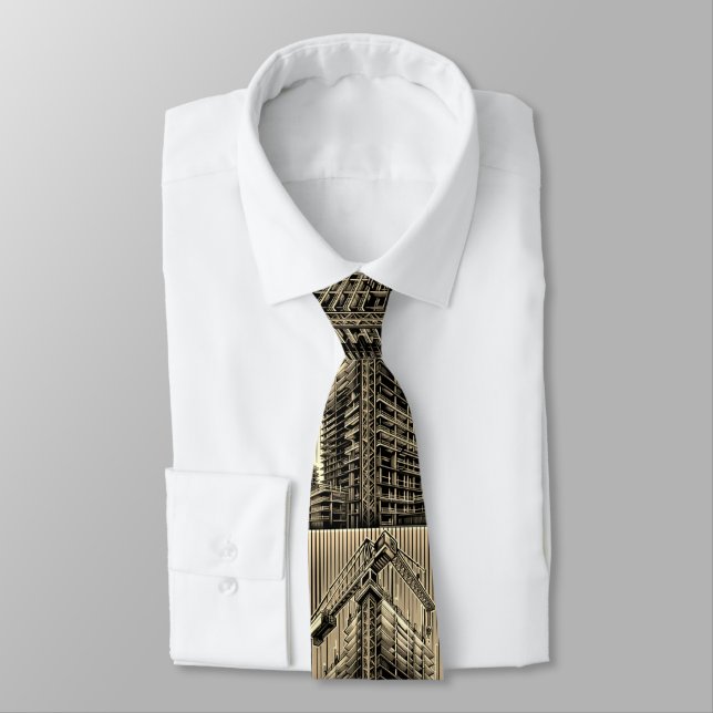 Building Construction with Crane   Tie (Tied)