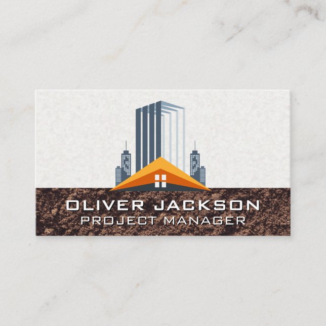 Building Development | Construction Real Estate Business Card (Front)