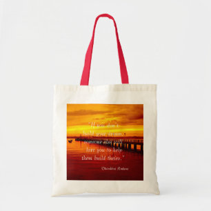 Building dream hope quote sunset background OtterB Tote Bag